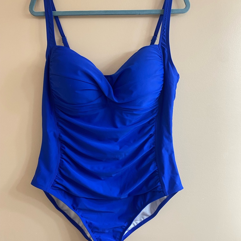 Blue Slimming One Piece Swimsuit